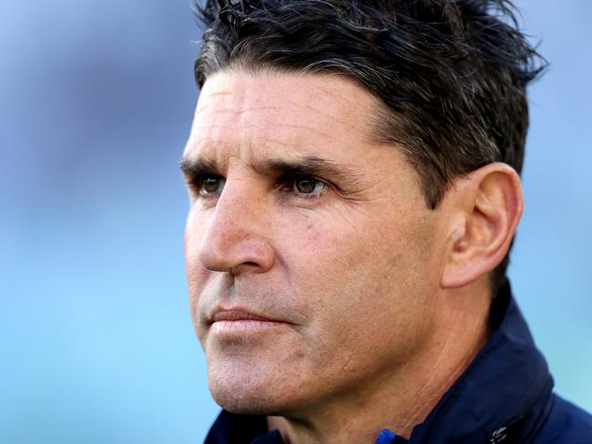 SYDNEY, AUSTRALIA - JUNE 10: Interim Eels coach, Trent Barrett looks on prior to the round 14 NRL match between Canterbury Bulldogs and Parramatta Eels at Accor Stadium, on June 10, 2024, in Sydney, Australia. (Photo by Brendon Thorne/Getty Images)