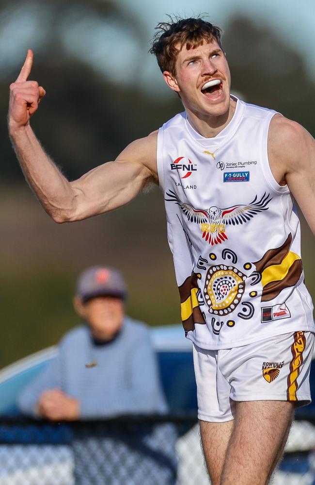 EFNL 2024: Lachlan Wynd celebrates a goal against Vermont. Picture: Field of View Photography