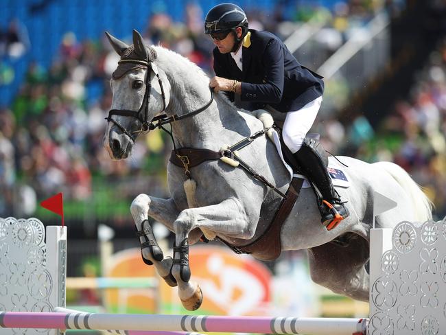 Australia's Stuart Tinney during the Equestrian Team Jumping Final at the Rio 2016 Olympic Games. Australia finished with the bronze medal. Picture. Brett Costello