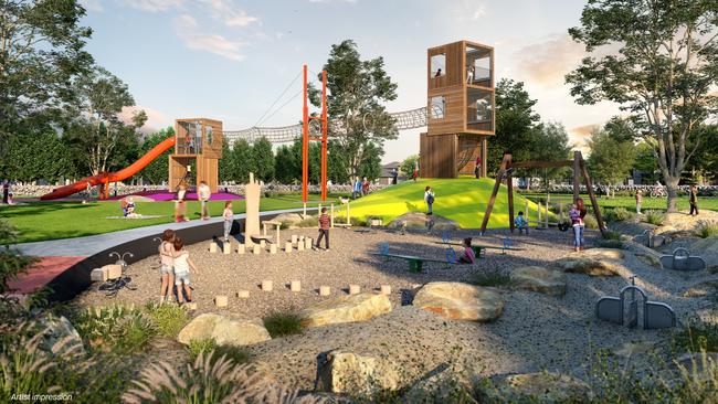 An artist impression of a play area planned for The Patch, Jinding’s Wollert project.