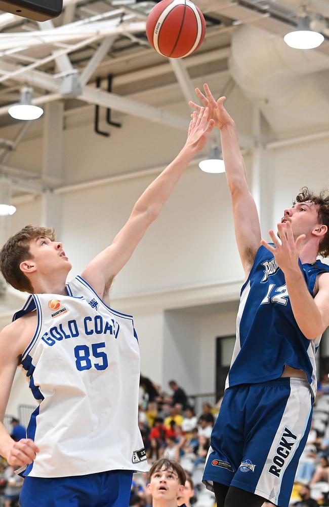 Gold Coast V Rochhamton Div 1 Basketball QLD U18 State Championships 2024 grand finals. Sunday January 14, 2024. Picture, John Gass