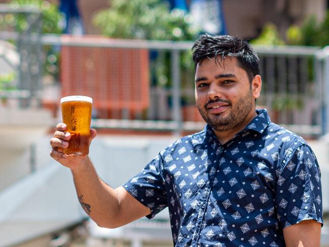 Smith St Social are looking to convert their carpark space into an event space on weekends. Duty manager Sudip Gautam shows the potential of the space.Picture: Che Chorley