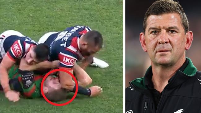 Souths coach Jason Demetriou has called for a crackdown. Photo: Getty Images and Fox Sports