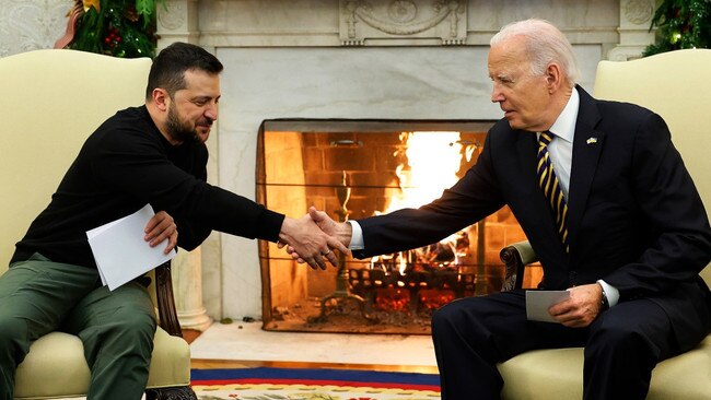 Zelensky meets President Biden in Washington on December 12 to appeal for more military aid. Picture: Getty Images