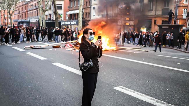 The crowd numbers in Paris and other cities were higher than in previous protest days. Picture: AFP