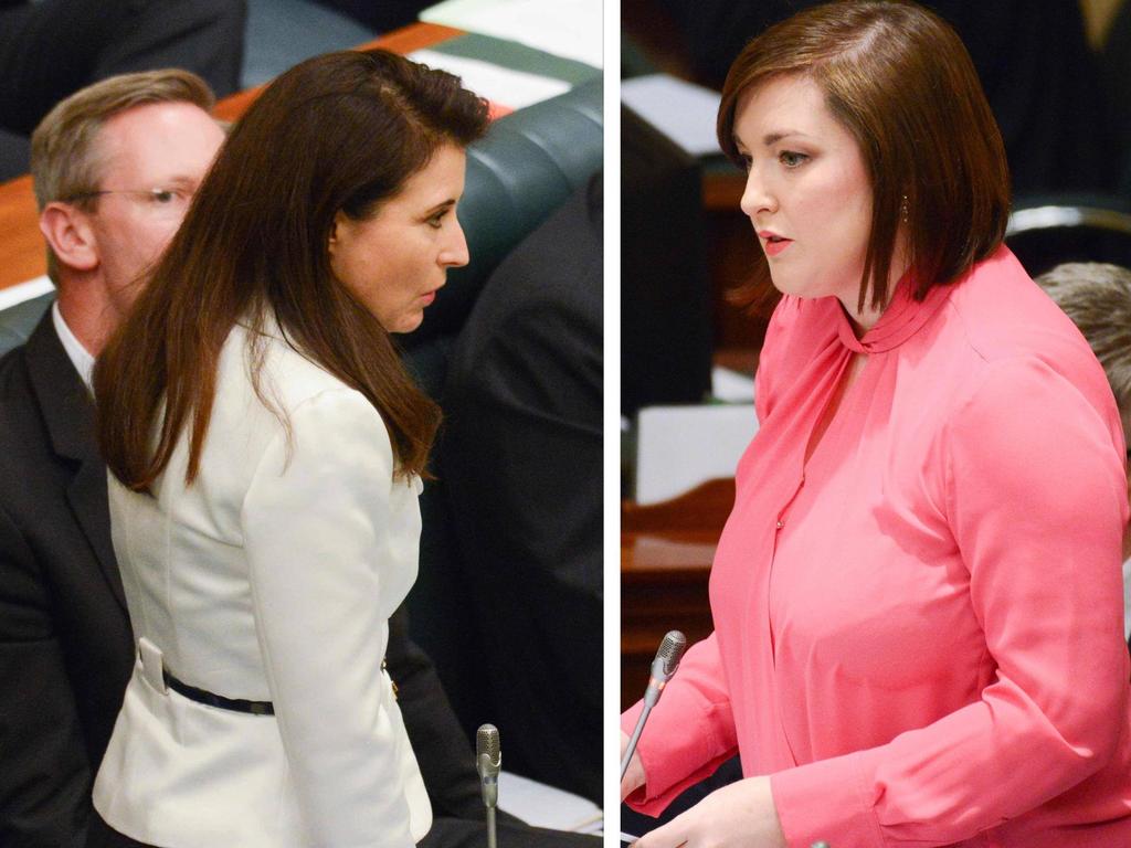 Child Protection Minister Rachel Sanderson, left, and Opposition Child Protection Spokeswoman Jayne Stinson, right.