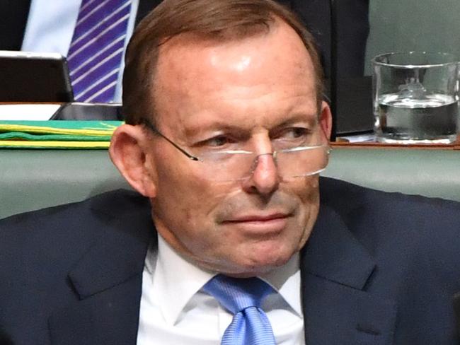 Former prime minister Tony Abbott during Question Time in the House of Representatives at Parliament House in Canberra, Wednesday, March 28, 2018. (AAP Image/Mick Tsikas) NO ARCHIVING