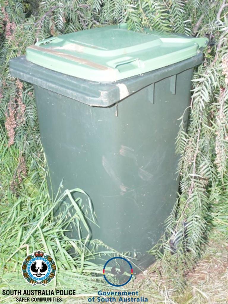 His torso was left in a wheelie bin in a vacant property. Picture: SA POLICE