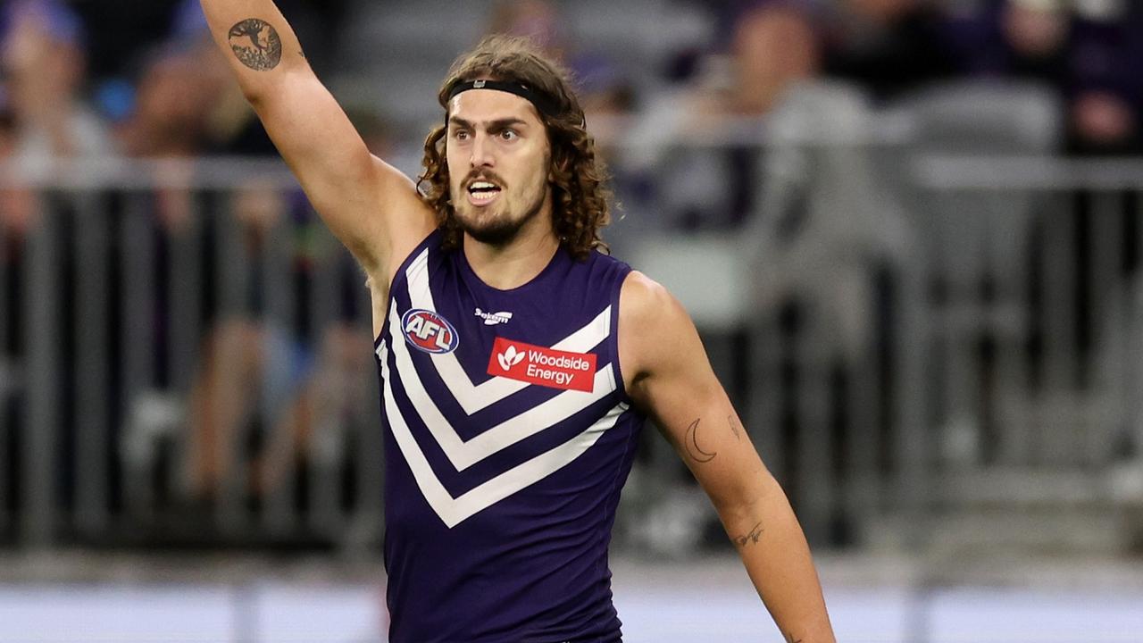 Luke Jackson has had an impressive first year at the Dockers. Picture: Will Russell/AFL Photos via Getty Images