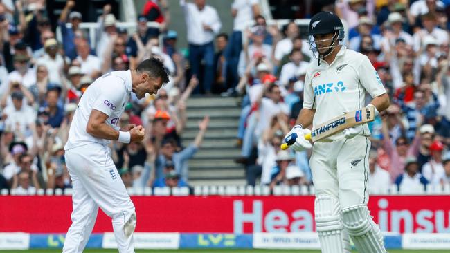 James Anderson was back in action. (Photo by Ian Kington / AFP)