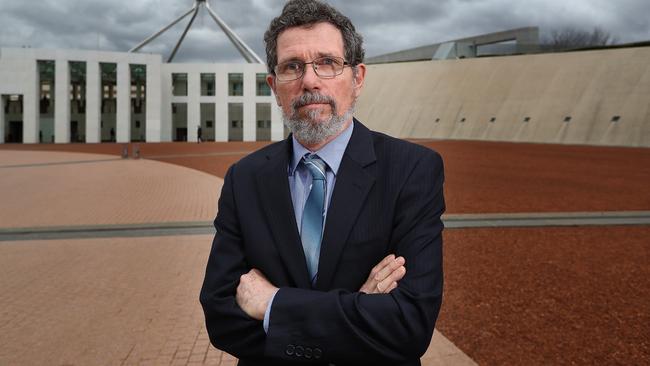 Dr Peter Ridd outside Parliament House in Canberra.