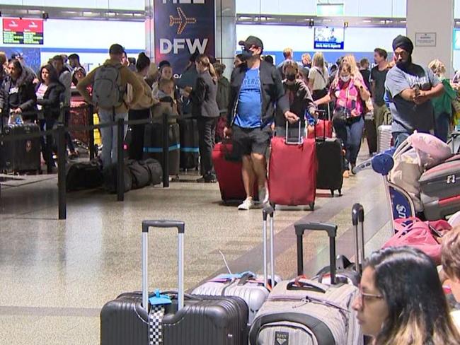 Melbourne Airport is busy with passengers heading off on holidays. Picture Today