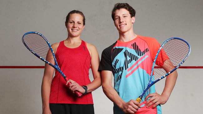 Squash players Maggy Marshall and Jack Hudson. Tasmanian squash players Maggy Marshall had success last weekend, with Marshall winning the Willoughby Women Open taking out the number 1 seed and Jack Hudson claiming his first PSA (professional squash association) event in Victoria. Picture: Nikki Davis-Jones