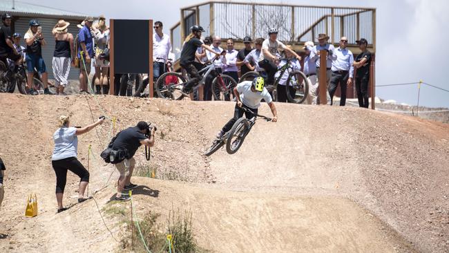 Newslocal  Manly DailyBike riders photographed riding on the trio, Gravity lines at the world class bike park in Belrose on Thursday, 10 December 2020. Picture / Monique Harmer