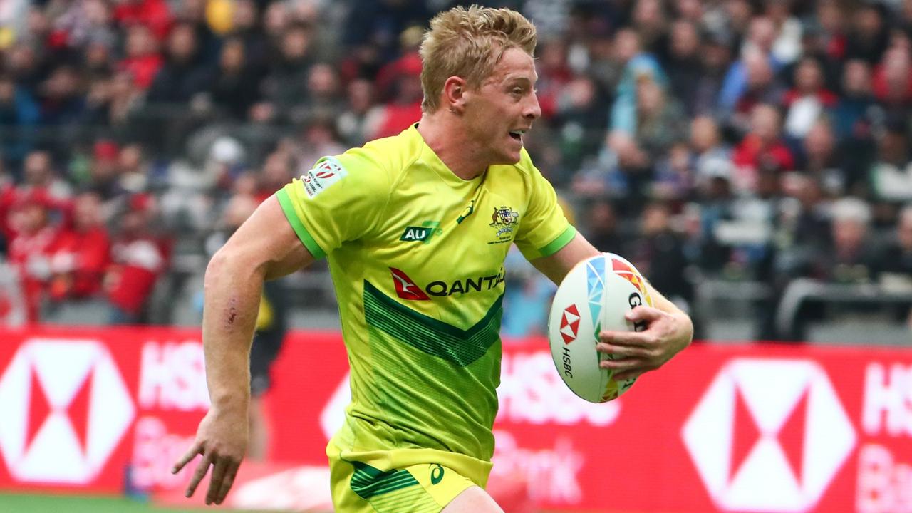 Lachie Miller in action for Australia’s rugby sevens team. Picture: Getty Images