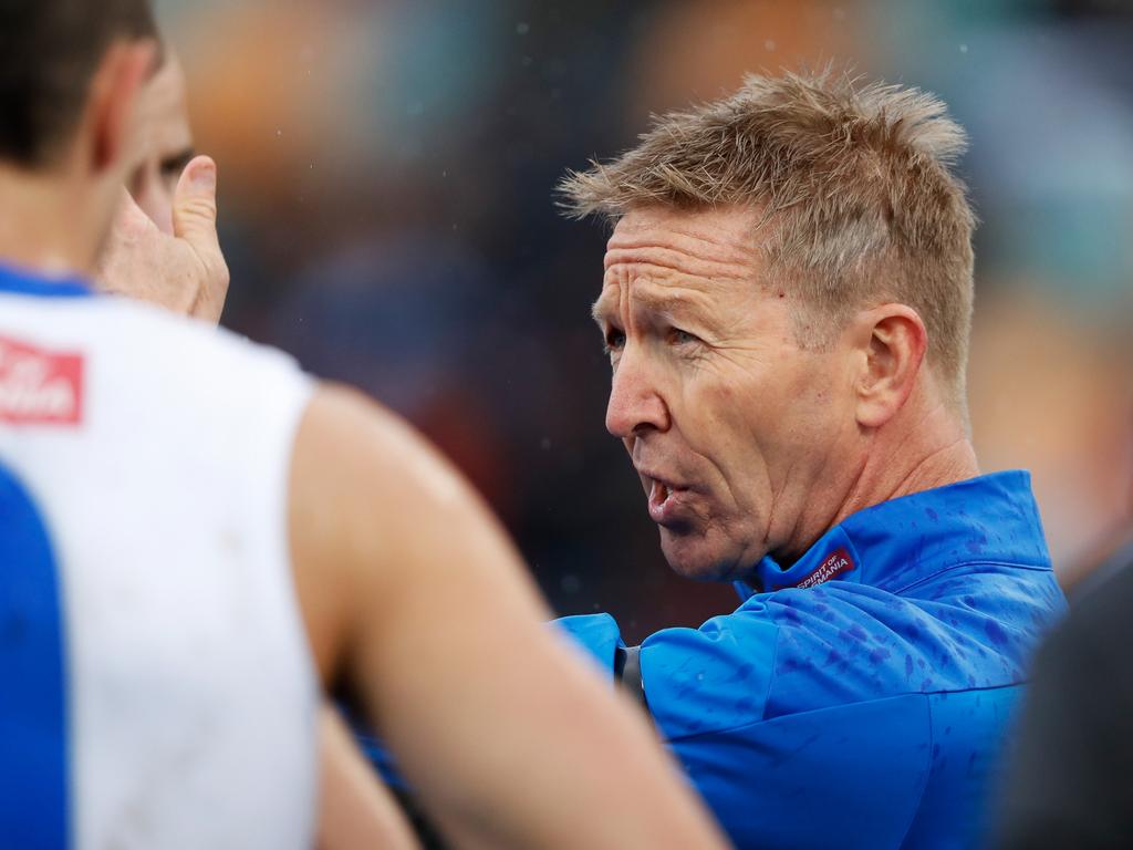 David Noble is a coach under pressure. Picture: Dylan Burns/AFL Photos via Getty Images