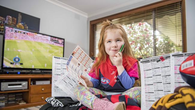 Addison is an uncanny footy tipping expert. Picture: Jason Edwards