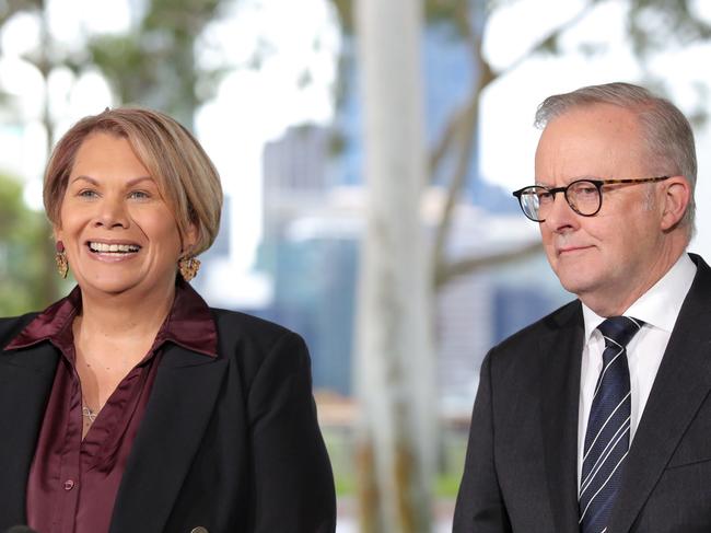 PERTH, AUSTRALIA - NewsWire Photos - June 2nd 2025: Prime Minister Albanese at a Press Conference announcing former GreenÃ¢â¬â¢s Senator Dorinda Cox has joined the Labor Party; Announced at The Old Tea Pavilion, Kings Park , in Perth, WA.. Picture: NewsWire/Philip Gostelow