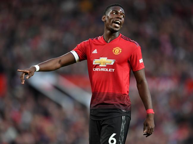 Paul Pogba made it clear he’s not happy after Manchester United’s win. Picture: Getty Images