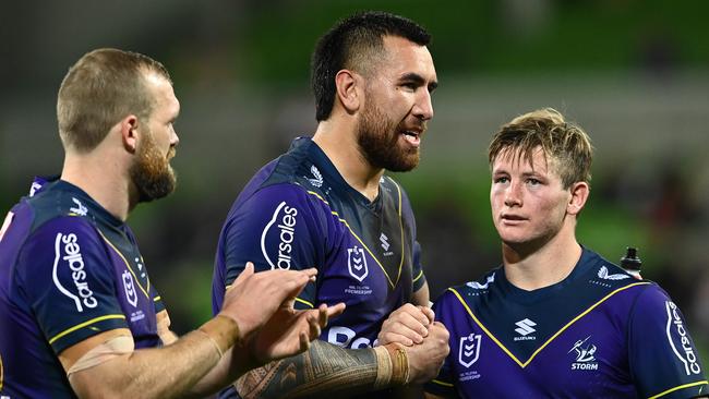 Nelson Asofa-Solomona returns on the bench for Melbourne Storm. Picture: Quinn Rooney/Getty Images