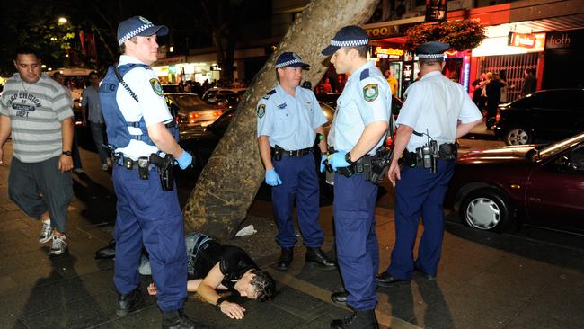 Images of police at the scene of ugly drunkeness and booze-fuelled violence in and around Kings Cross and Sydney CBD early Sunday morning.