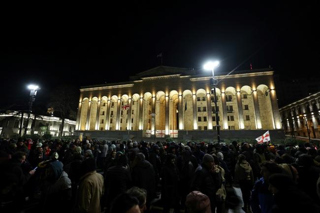 Georgia police arrest two opposition leaders at protest