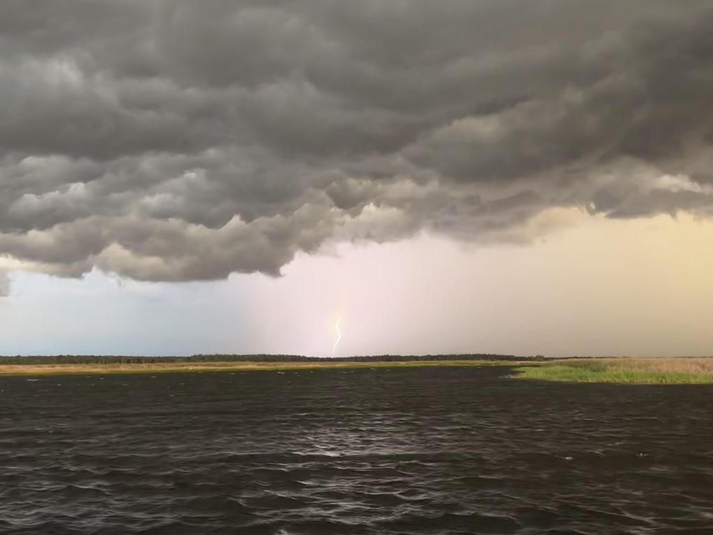 A shot of the sky from Corroboree Billabong on Saturday evening.  Picture: Jenna Bowles