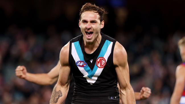 Jeremy Finlayson transformed his career as a ruckman. Picture: James Elsby/AFL Photos via Getty Images