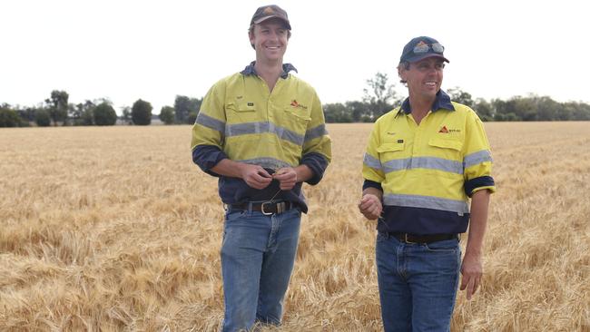 Stuart Tighe with Boolah Farms chief executive Sam Conway. Pictures: Georgie Poole