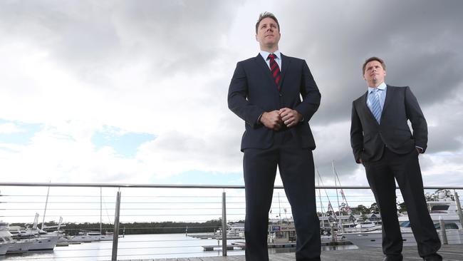 Troy Claydon and Simon Taylor, of Panoptic Solutions, Health, Safety and Security Services during a photo shoot at Sanctuary Cove, Gold Coast. Photo: Regi Varghese