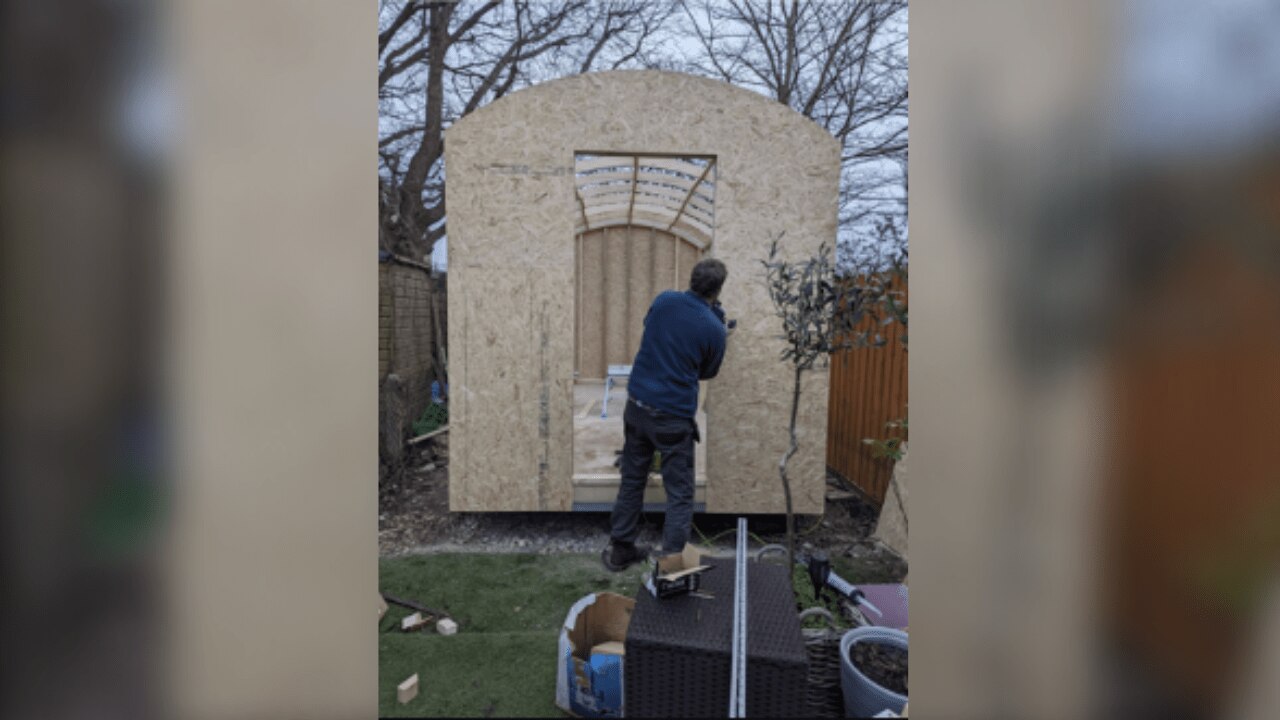 A UK mum built her teen son a house in their garden. Source: Facebook/ DIY on a Budget Official