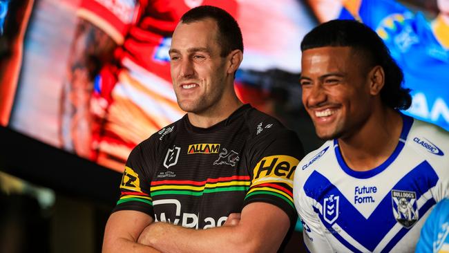 You cant take Penrith out of the boy! Star Bulldogs recruit Stephen Crichton got up early to cheer on the Panthers in the World Club Challenge. Picture: Getty Images