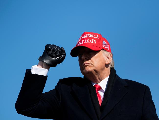 US President Donald Trump leaves a Make America Great Again rally in Fayetteville, North Carolina. Picture: AFP