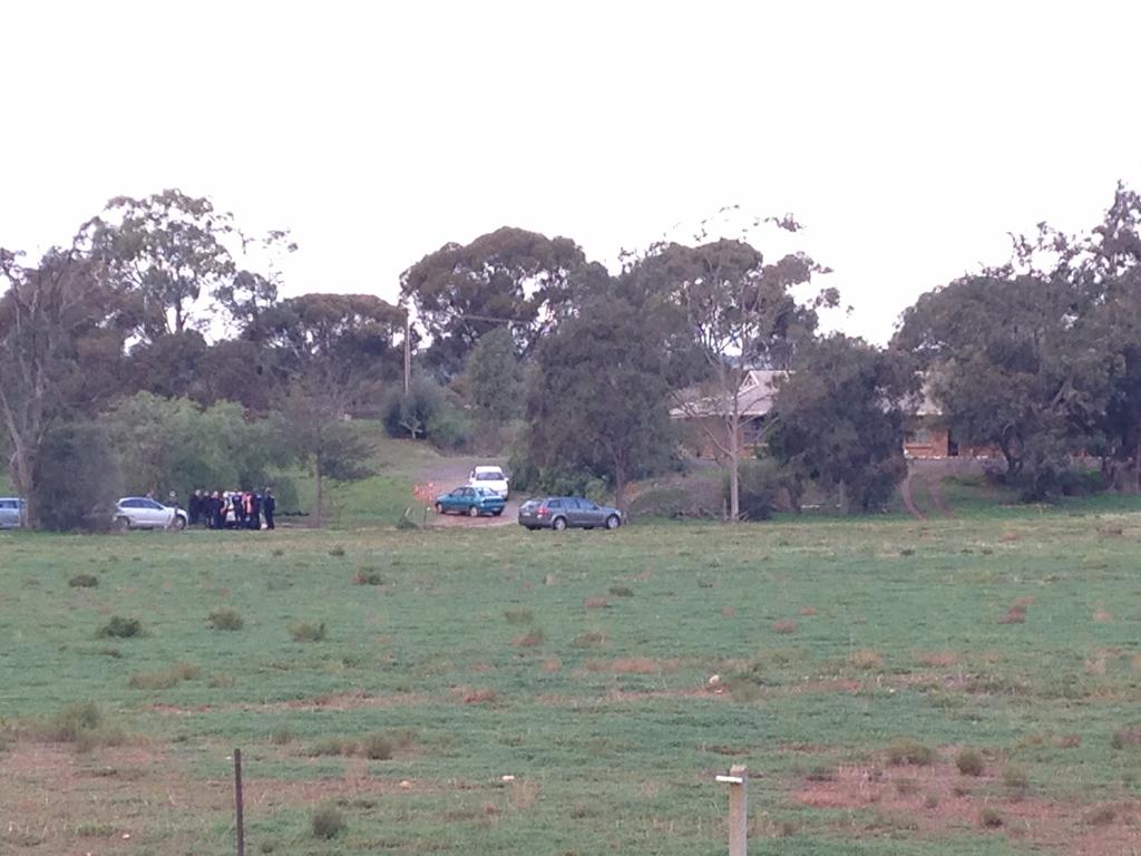 Police at the house in Hillier, in Adelaide’s north, on the day the three bodies were found. Picture: Sam Wundke