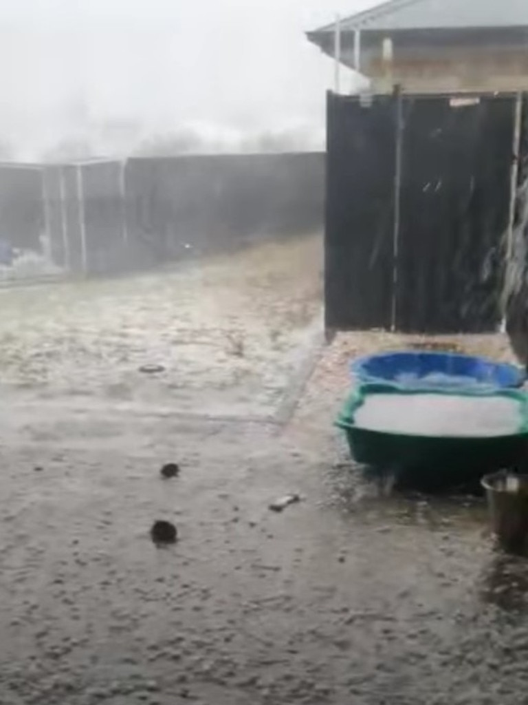 Laidley was drenched by 22mm of rain in just 10 minutes. Picture: Nicol/Brisbane Weather/Courier Mail