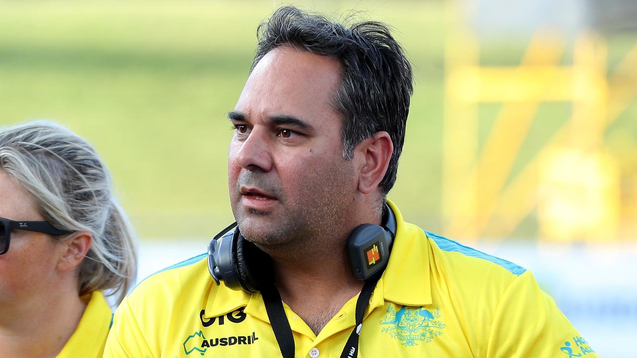 Hockeyroos head coach Paul Gaudoin has come under fire for his poor communication skills and lack of organisation. Picture: AAP