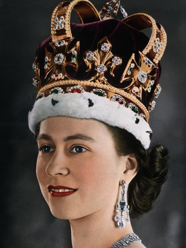 A portrait of Elizabeth for her coronation in 1953. Picture: Getty Images