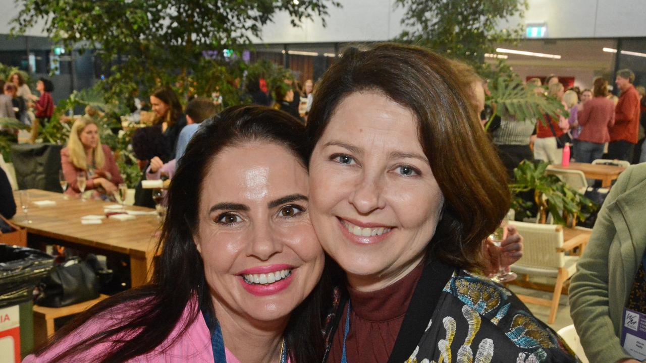 Greer Quinn and Dea Clark at Women in Media conference at Bond University, Robina. Pic: Regina King