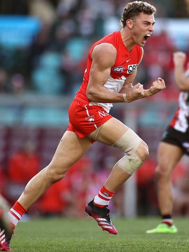 Will Hayward was just as dangerous in the air. Picture: Cameron Spencer/Getty Images