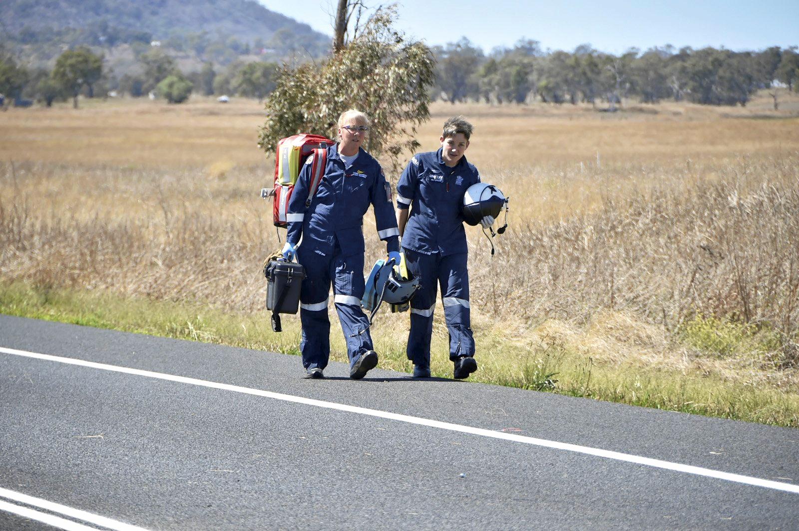 Fatal crash, involving a truck and two cars on Warrego Highway at the intersection Brimblecombe Road. September 2018. Picture: Bev Lacey