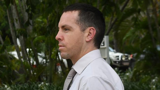 Zachary Rolfe leaves Darwin Supreme Court on Thursday. Picture: (A)manda Parkinson