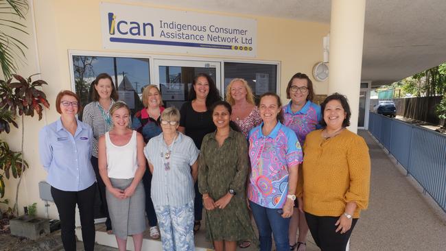 (Back, from left) Energy Queensland's Sara Collins with scholarship recipients Catherine Ryle, Jayne Guthrie, Megan Blacklow and Keira Prosser, (front, from left) Powerlink's Nicole Maguire and ICAN Learn's Rebecca Richards with scholarship recipients Denise McGrath, Renu Ayyappan, Stephanie Cora and trainer Natasha Sye Dali.