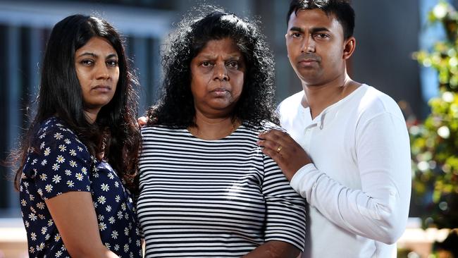 Pictured pleading for mercy two weeks before Myuran Sukumaran was executed, is Brintha Sukumaran, her mother Raji and brother Chintu. Picture: Richard Dobson