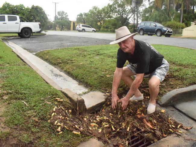 CLEAN UP DUTIES: Bruce Simpson is fed up with the inadequate drainage near his property.
