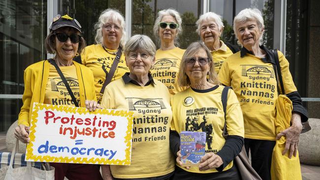 Protesters outside the Supreme Court on Friday. Picture: NewsWire/Monique Harmer.