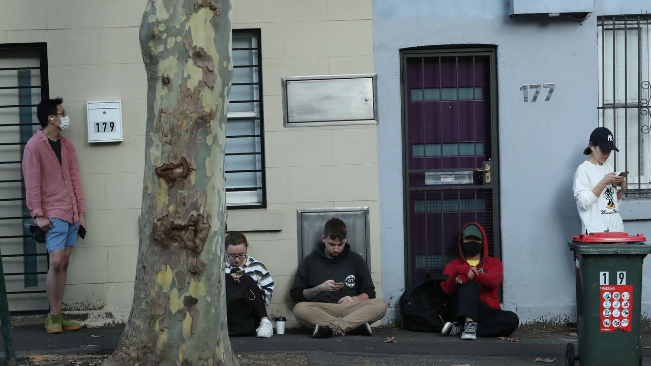 Queues outside Centrelink offices across the country were seen in the dark days in March. Picture Rohan Kelly