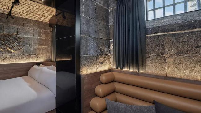 A sneak peak at one of the converted prison cell suites at Interlude, the new boutique hotel at Pentridge.