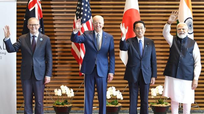 Quad leaders Anthony Albanese, Joe Biden, Fumio Kishida and Narendra Modi.