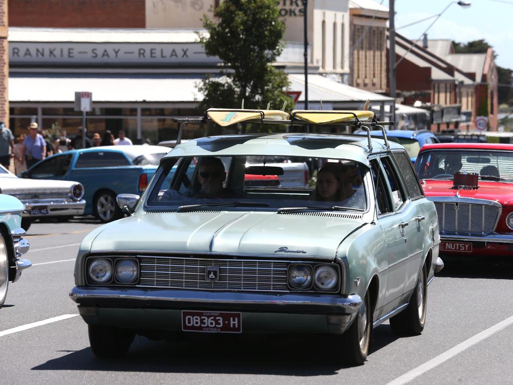 The annual Queenscliff Rod Run may have been called off this weekend, but rev heads still flocked to the town for an "unofficial" meet. Picture: Mike Dugdale