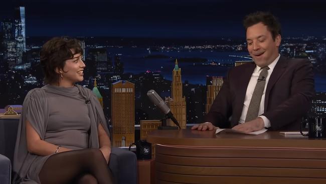 Jimmy Fallon was reminded of his “embarrassing” date with Nicole Kidman. Picture: NBC